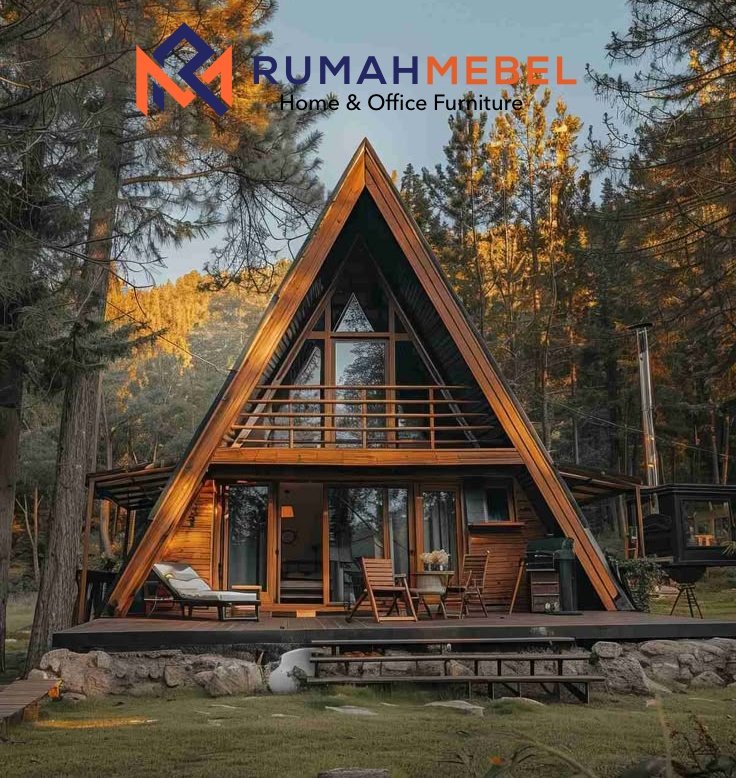 Rumah Kayu A-Frame Kekinian – Hunian Estetik untuk Resort & Penginapan