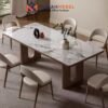 Set Meja Makan Modern Marmer: Kemewahan Minimalis 6 Kursi