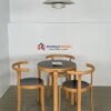 Set Meja & 3 Kursi Kafe Minimalis Skandinavia | Desain Modern Kayu Solid Estetik