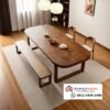 Set Meja Makan Scandinavian Kayu Solid Tepi Tumpul: Estetika Modern Alami