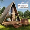 Rumah Kayu A-Frame Natural | Hunian Estetik Bergaya Kabin Modern untuk Villa & Glamping