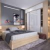Set Kamar Tidur Minimalis Modern Custom | Desain Elegan Kayu & Putih Glossy