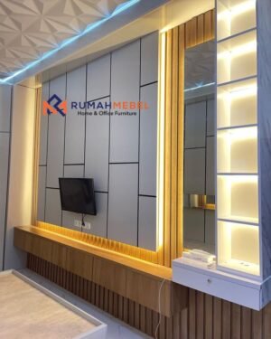 Custom Backdrop TV Minimalis Modern | Panel TV Dinding Premium HPL