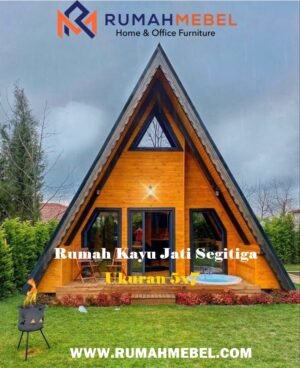 Rumah kayu model segitiga asli jepara