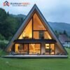 Rumah Kayu A-Frame Modern Minimalis | Villa Mewah Segitiga Kaca Panorama