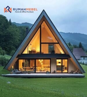 Rumah Kayu A-Frame Modern Minimalis | Villa Mewah Segitiga Kaca Panorama