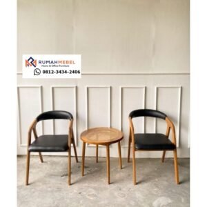 Set Teras/Meja Santai Jati Rotan Minimalis: Desain Mid-Century yang Elegan