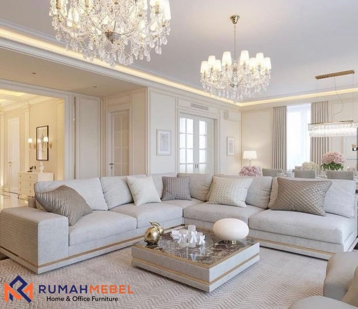 Set Sofa Modular L-Shape Sultan - Tampil Mewah dengan Sofa Elegan