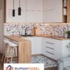 Kitchen Set Minimalis L-Shape dengan Meja Bar - Dapur Estetik Scandinavian