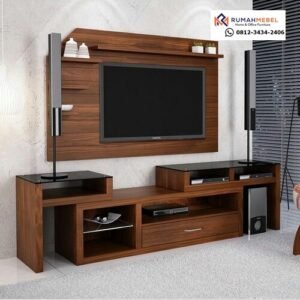 Set Backdrop TV Credenza Modern Kayu - Solusi Wall Unit & Home Theater Mewah