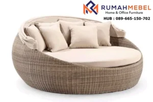 Daybed Rotan Bulat Kursi Santai