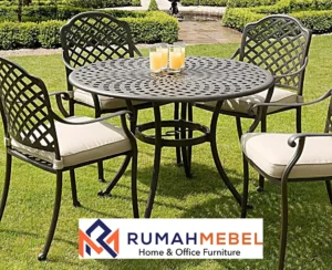 Jual Kursi Taman meja Bulat Hitam