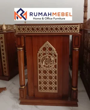 Jual Mimbar Khutbah Madiun Jati Ukir Klasik Indah