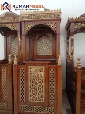 Jual Mimbar Khutbah Jati Ukir Klasik Indah Sidoarjo