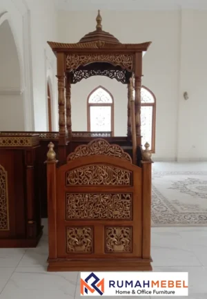 Jual Mimbar Masjid Kayu Jati Pilihan Mojokerto
