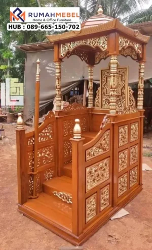 Jual Mimbar Masjid Kayu Jati Pangandaran