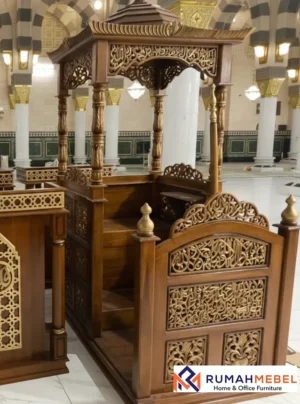 Jual Mimbar Masjid Lumajang Kayu Jati Elegan