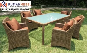 Set Kursi Rotan Outdoor Minimalis Kebumen