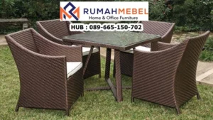 Set Kursi Rotan Sintetis Minimalis Pangandaran