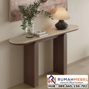 Meja Console Jati 2 Tone Panel Tebal Minimalis