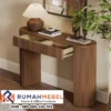 Meja Console Laci Oval Garis Kayu Solid