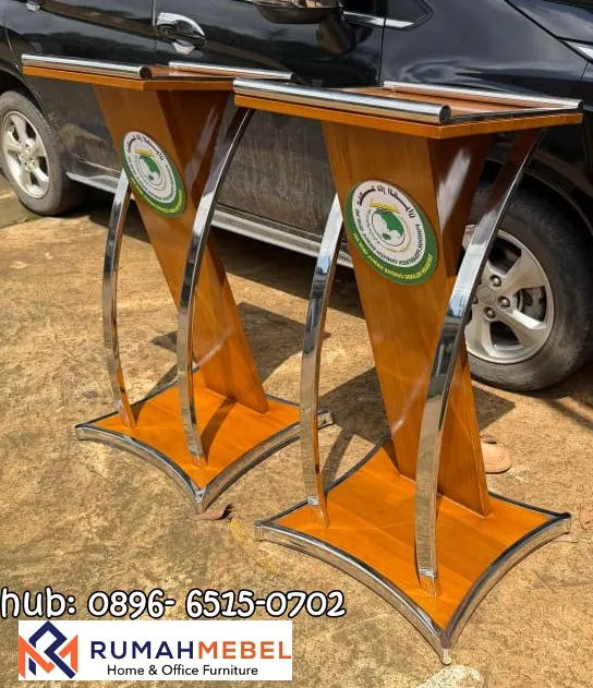 Podium Cirebon Kayu Jati Kombinasi Stainless