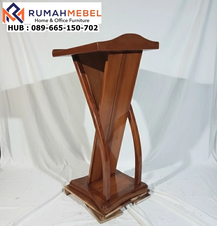 Podium Kayu Jati Lengkung Modern Banten