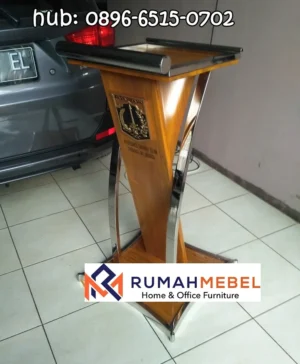 Podium Kayu Jati Stainless Bekasi Model Baru