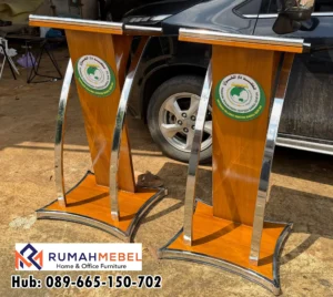 Podium Kayu Jati Stainless Desain Mewah Cilacap