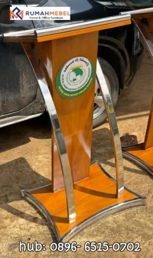 Podium Stainless Cianjur Kayu Jati