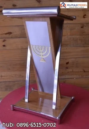 Podium Stainless Kayu Jati Sukabumi Custom