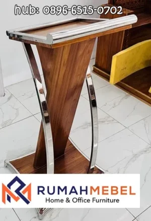 Podium Stainless Tasikmalaya Kayu Jati Minimalis Elegant