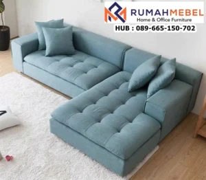 Sofa Sudut Modern Minimalis Kancing Tufting