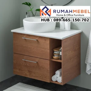 Wastafel Kamar Mandi Gantung Kayu Jati