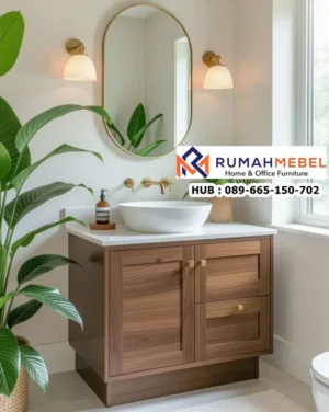 Wastafel Kamar Mandi Kayu Jati Minimalis
