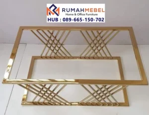 Jual Kaki Meja Stainless Gold Modern Geometris