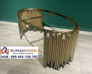 Jual Kaki Meja Stainless Gold Oval Pilar