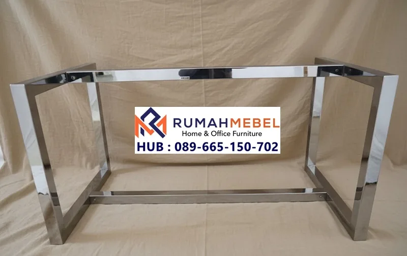Jual Kaki Meja Stainless Minimalis Bingkai Silver