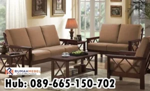 Jual Kursi Tamu Busa Empuk Bahan Kayu Jati Bandung