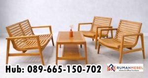 Jual Kursi Teras Bahan Kayu Desain Elegan Outdoor