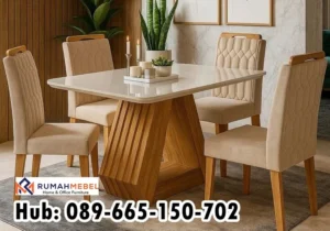 Jual Meja Makan Marmer Rangka Kayu Kualitas Number One