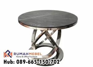 Jual Meja Marmer Tebal Kaki Stainless Kokoh
