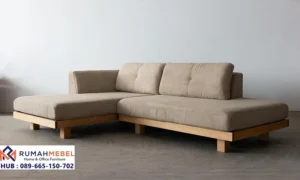 Jual Sofa Sudut Japandi Kayu Jati Jakarta