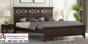 Jual Tempat Tidur Jati Ukir Geometris Madura