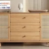 Kabinet Credenza Kombinasi Rotan Japandi Style