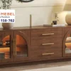 Kabinet Credenza Minimalis Pintu Kaca Lengkung
