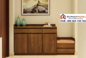 Kabinet Foyer Kayu Minimalis Modern Serbaguna