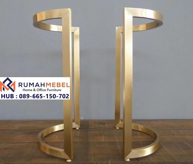 Kaki Meja Industrial Stainless Gold C-Shape