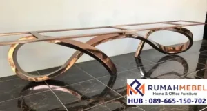 Kaki Meja Mewah Infinity Rose Gold Stainless