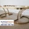 Kaki Meja Oval Stainless Gold Industrial Klasik